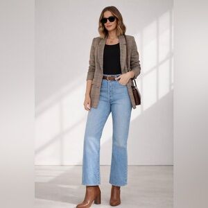 Abercrombie Vintage Y2K Flare Jeans Blue Denim Mid Rise Cotton Button Fly Sz 12